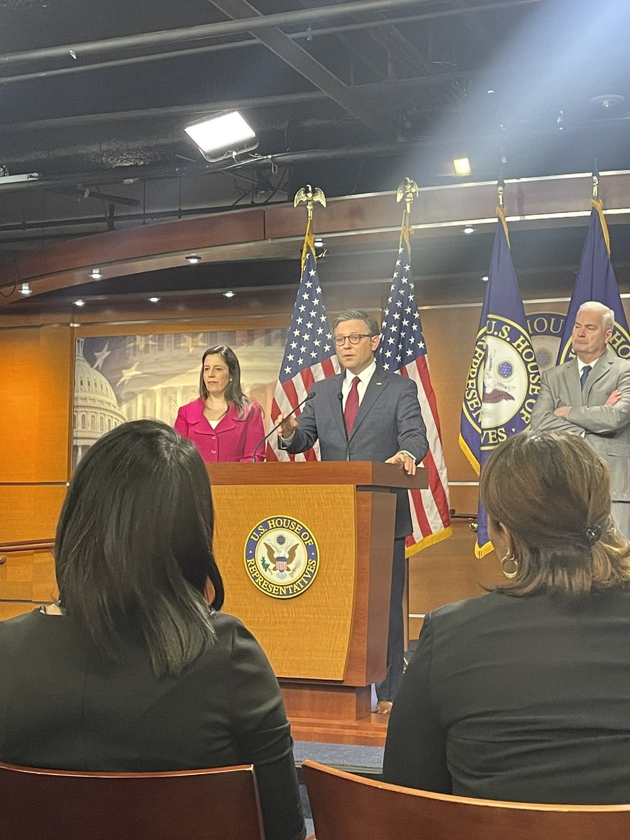 SPEAKER JOHNSON: “I am not resigning.” “It is, in my view, an absurd notion that someone would bring a vacate motion when we’re simply here trying to do our job. It’s not helpful.” Comes after MASSIE backed the motion to vacate and called on Johnson to resign.