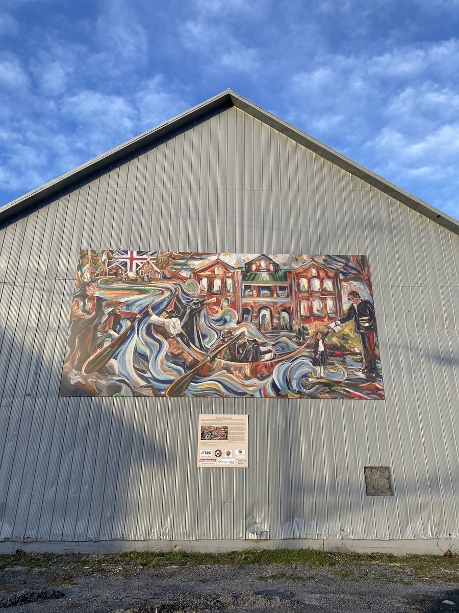 Yesterday was #worldartday! This mural in @SStormont beautifully tells the story of St. Andrew's West. Hier c'était la #JournéeMondialeDeLArt ! Cette fresque murale à South Stormont raconte magnifiquement l'histoire de St. Andrew's West.