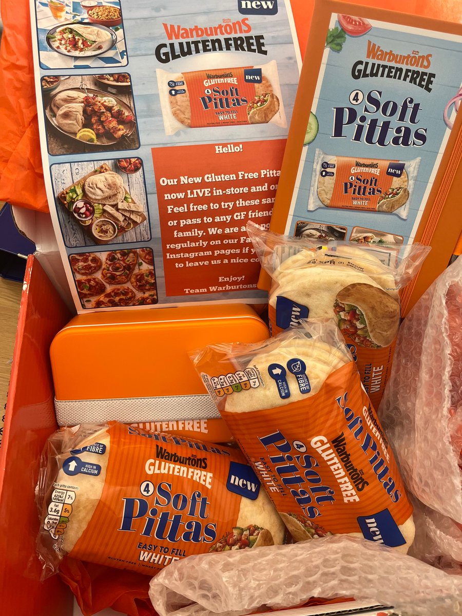 What a lovely surprise thank you @warburtonsgf it made my day to receive the #NEW #GFPittas which we sampled - they were on my shopping list! If you've not tried yet can def recommend lite and fluffy, none of the cardboard texture! Lunch box is a great touch #allergyapplause 👏