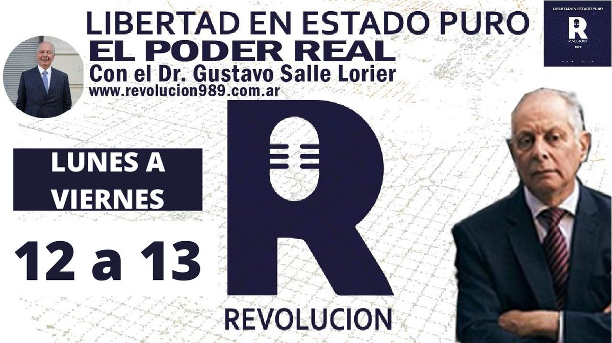 ESTAS ESCUCHANDO #ElPoderReal CON #GustavoSalleLorier @GustavSLorier @SalleLorier
DE 12 A 13 POR #RadioRevolución 98.9 @Revolucion989 Y revolucion989.com.ar 
#LaUnicaRadioGimnasistaDelPlaneta 
#LibertadEnEstadoPuro