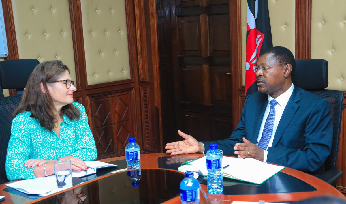 Today, I hosted H.E. Henriette Geiger, the Ambassador of the European Union (EU) to Kenya, who paid me a courtesy visit in my office at Parliament Buildings. During our meeting, we engaged in an insightful conversation regarding the Economic Partnerships Agreement (EPA) between