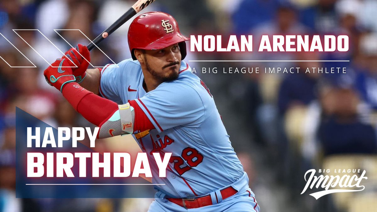 Happy birthday to Big League Impact athlete @nolanarenado28_! Arenado has recently teamed up with us to raise money for @rmhcstl — we can wait to make a Big League Impact for these families of seriously ill children with him this season! #STLCards #athletesgivingback