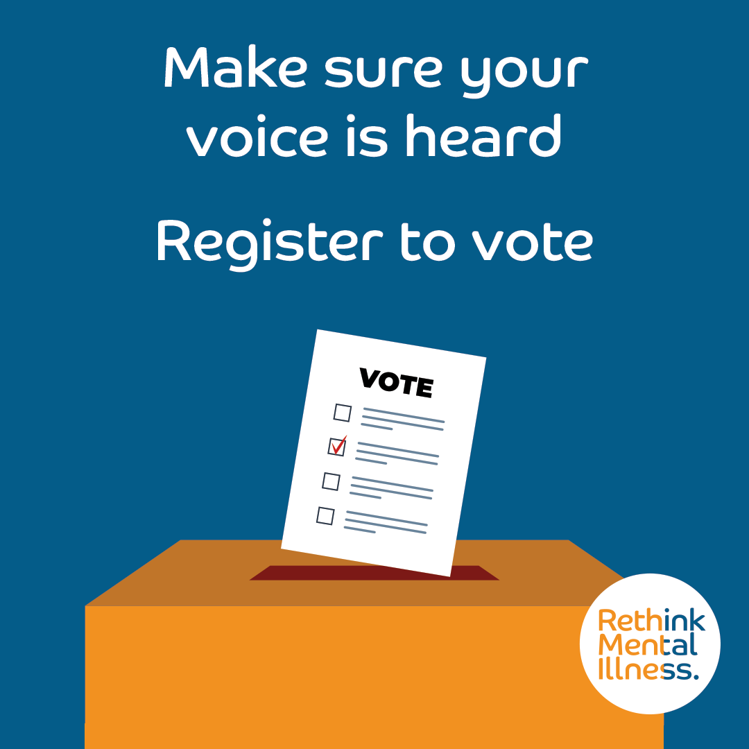 🚨 Sign up to vote in the local elections by 11:59pm tonight. Everyone severely affected by mental illness should have their voice heard. Register now. It takes minutes 👉 gov.uk/register-to-vo…