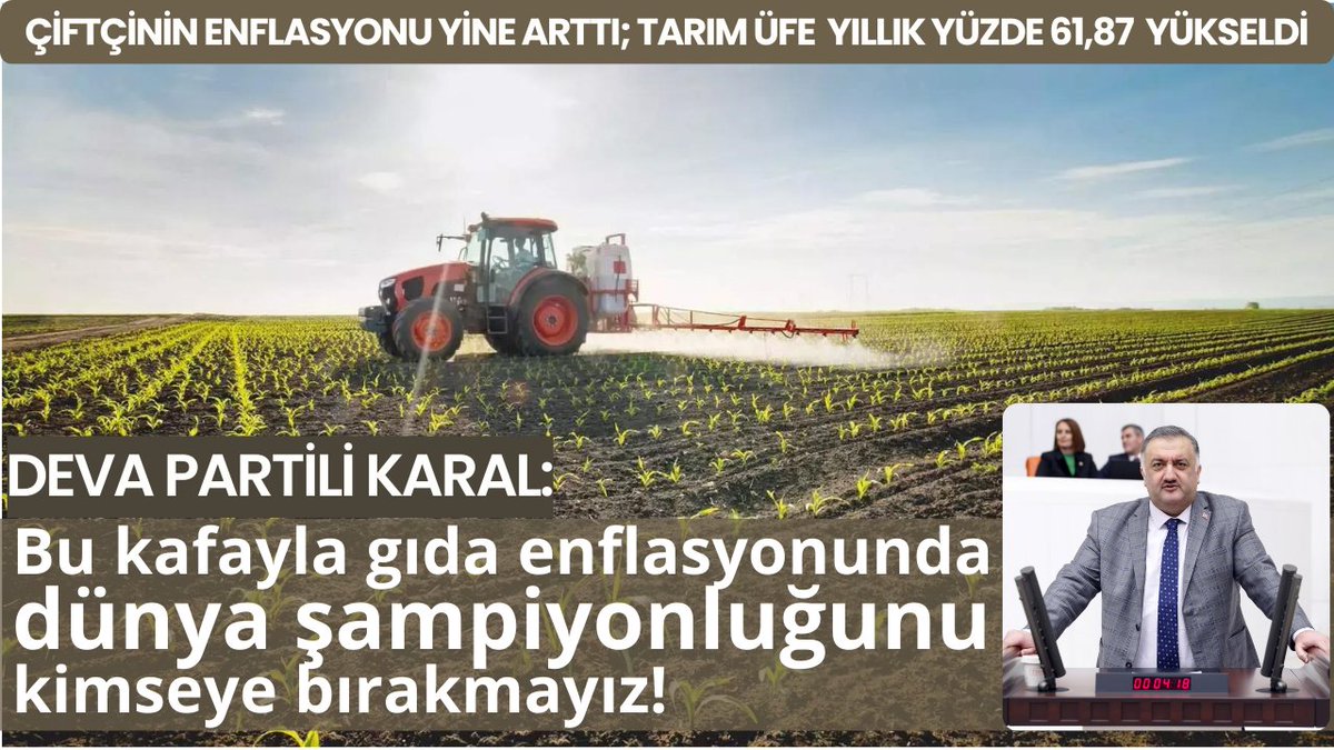 DEVA Partili @hasankaraltr: 'Çiftçi desteklenmezse, üretim teşvik edilmezse, ithalatla gün geçiştirilmeye çalışılırsa elbette enflasyon artar, gıda fiyatları yükselir. Bu kafayla gıda enflasyonunda dünya şampiyonluğunu kimseye bırakmayız.' Haberi 👇 hasankaral.com/haber-deva-par…