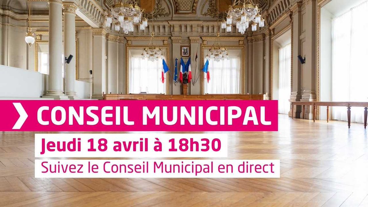 [Conseil municipal 🙋] Le prochain conseil municipal aura lieu jeudi 18 Avril 2024 à partir de 18 h 30. La séance est ouverte au public. Vous pouvez suivre les échanges en direct sur Youtube et la web TV de la Ville. Toutes les infos ici 👇 roubaixxl.fr/suivez-le-cons…