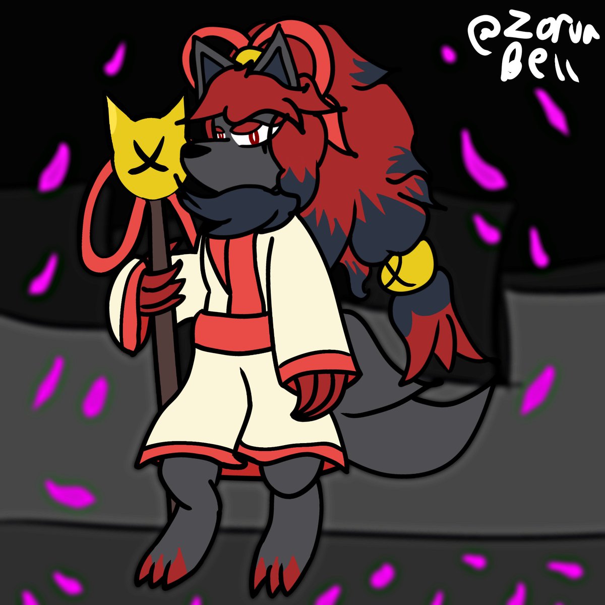 ZoruaBell's tweet photo. This took all week, but here are my Ceroba and Kanako Zorua designs: ZoruaBell!

Ceroba is now a ferocious Zoroark, conjuring illusions of her family to cope with the pain of loss https://t.co/DlCfl1a4PV