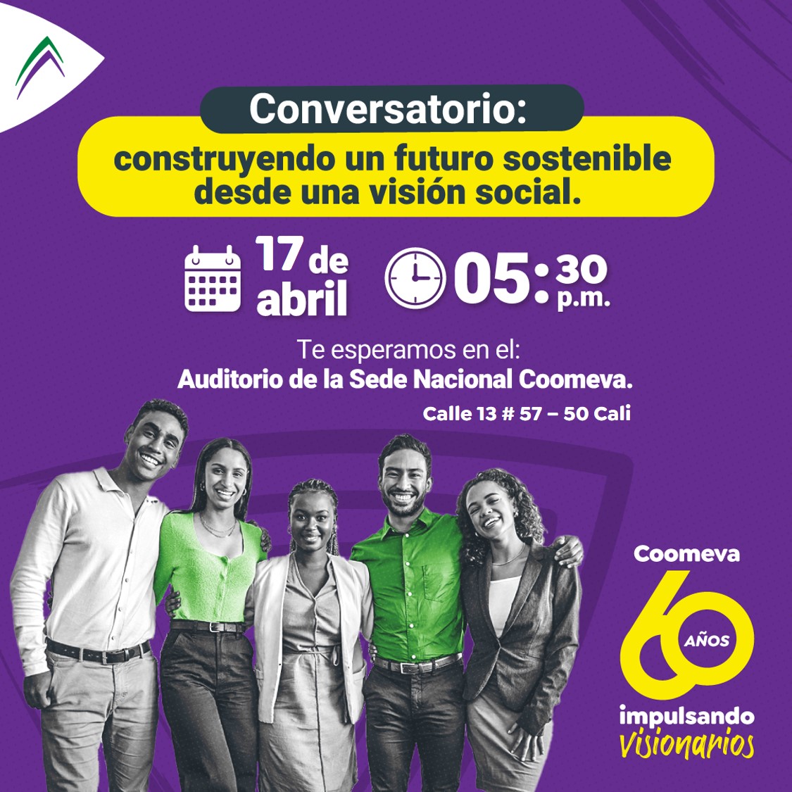 ✅RECOMENDADO | Conversatorio @Grupo_Coomeva: Construyendo un futuro sostenible desde una visión social y ambiental 🌱🌍 Únete a este panel presencial el 17 de abril a las 5:30 pm. #EquidadDeGénero #JusticiaSocial #ConservaciónAmbiental #ResponsabilidadCorporativa