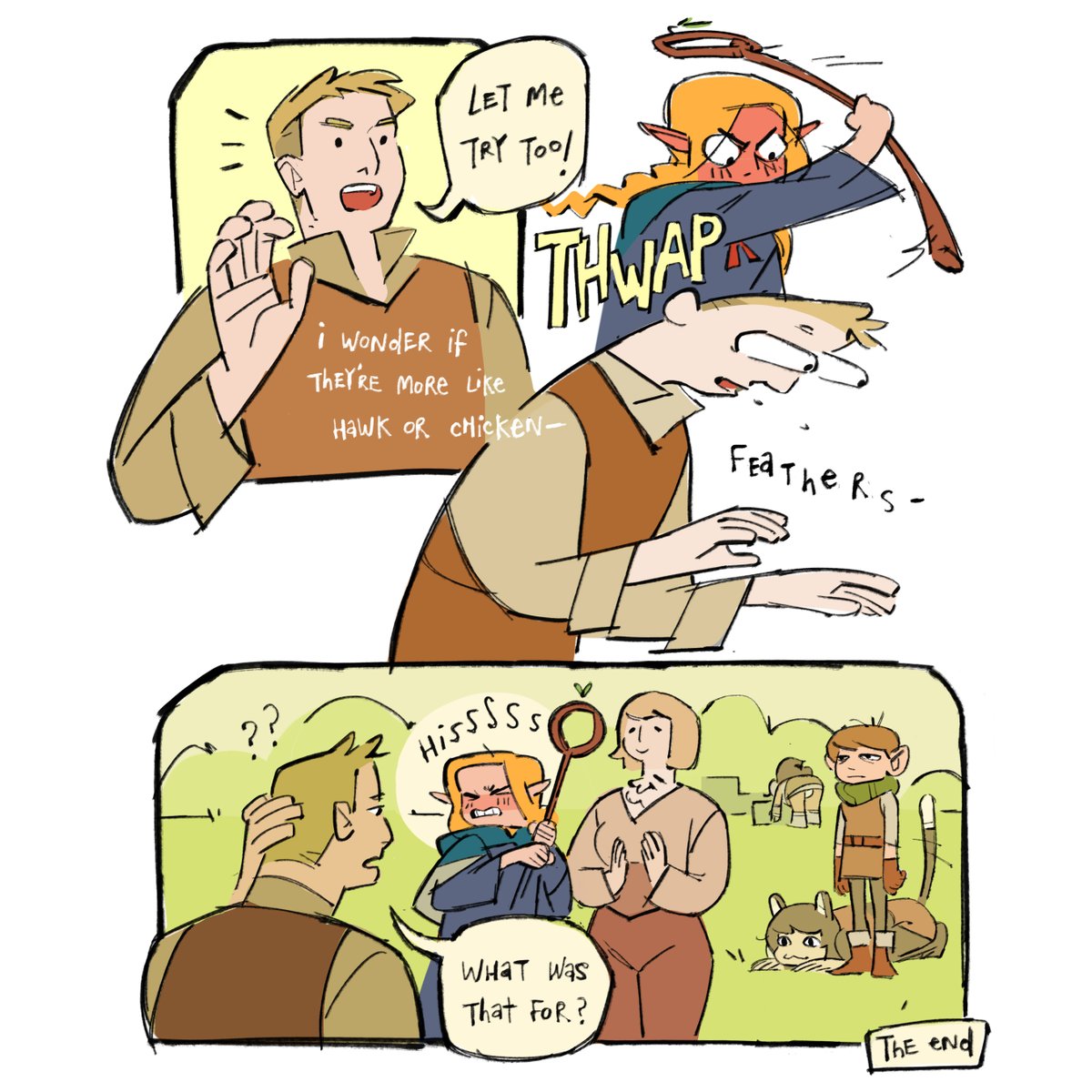 (part 2)
#dungeonmeshifanart #dungeonmeshi #deliciousindungeon #deliciousindungeonfanart #marcille #falin #izutsumi #chilchuck #laios #senshi #farcille #comic #dunmeshi