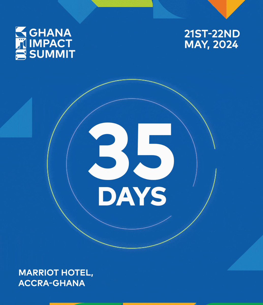 (1/2) The countdown is on! 35 days till the 3rd Ghana Impact Summit. How do we build resilient ecosystems for a thriving impact economy? What practical steps do we need to take to create the change we want to see? Join us on the 21st and 22nd of May, 2024 at the Marriot Hotel -