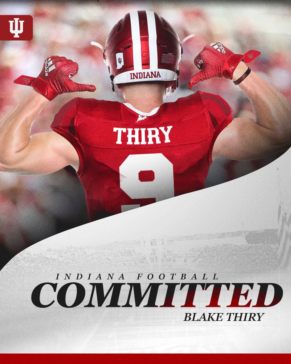 COMMITTED ⚪️🔴@IndianaFootball @CCignettiIU @coachgrantcain @CoachShanahan_ @MikeFerraraIU @Coach_Bostad @GageProctor12 @AllenTrieu @travisWSN @MJ_NFLDraft @UDC_Recruits @adamgorney @MaroonHawksPDC