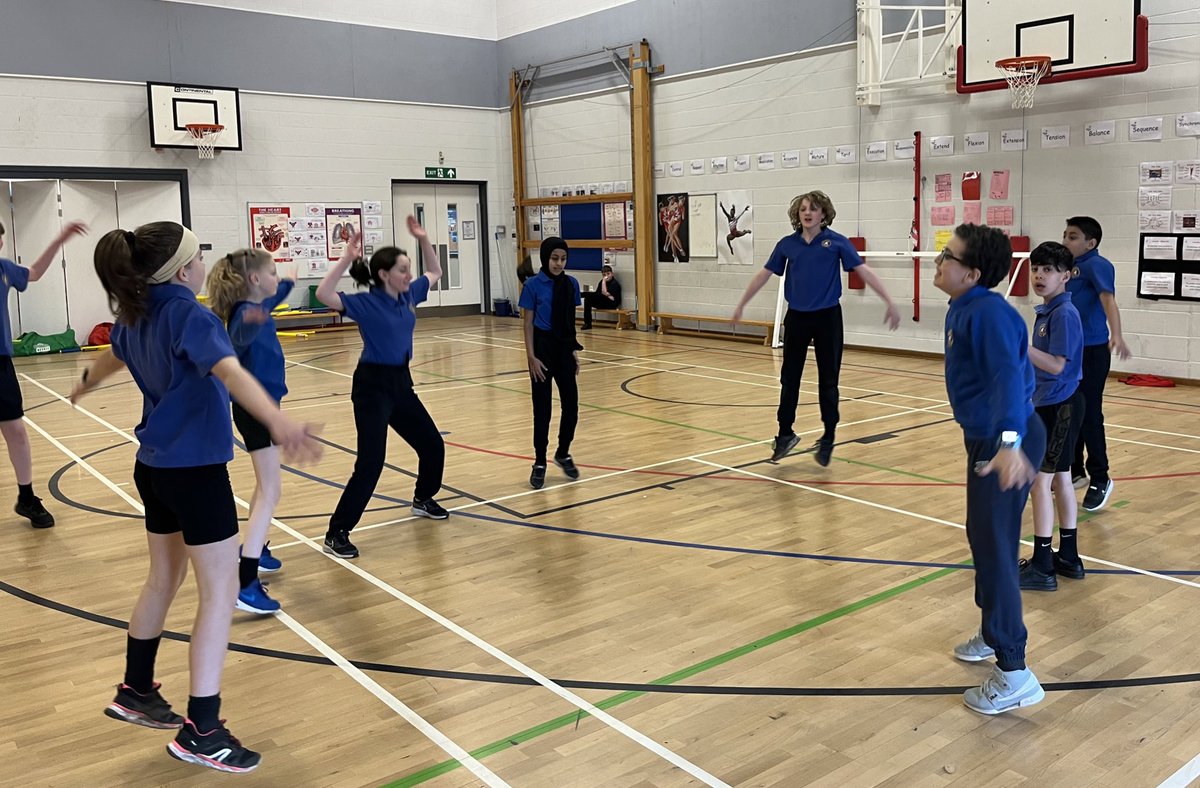 6C pupils lead the PE warm ups today in their first lesson of cricket for the summer term. Stretching and raising pulse rates were the aims of their exercises.