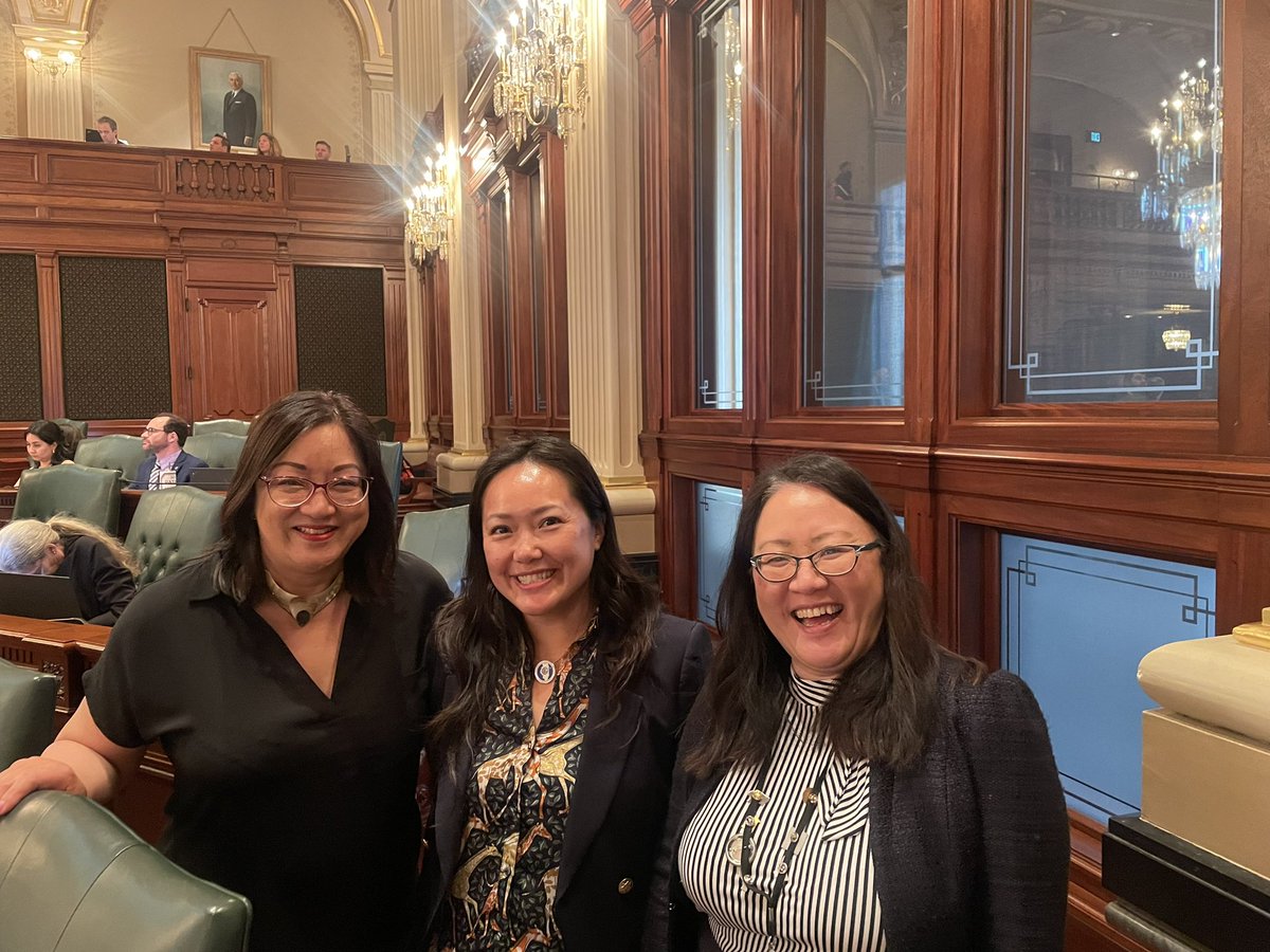 Annual PSA: here we are, three Asian American Illinois House reps—three DIFFERENT people—(L to R) me, Rep @jyangrohr and Rep @sharonchungIL.