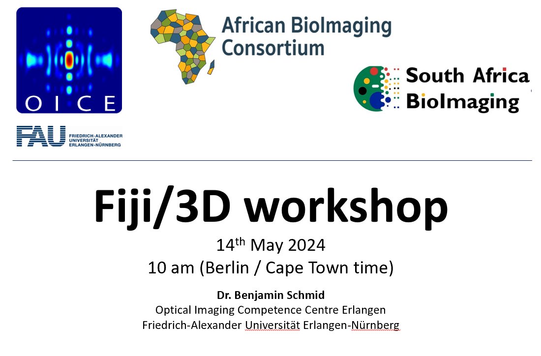 We @OICE_Imaging are very humbled being accepted by @afribioimaging and @SABioImaging to perform this workshop! Benjamin and I are very much looking forward to seeing you guys! @RoyalMicroSoc @GerBI_GMB @BioImagingUK @GlobalBioImage @UniFAU @CTLSlifeScience