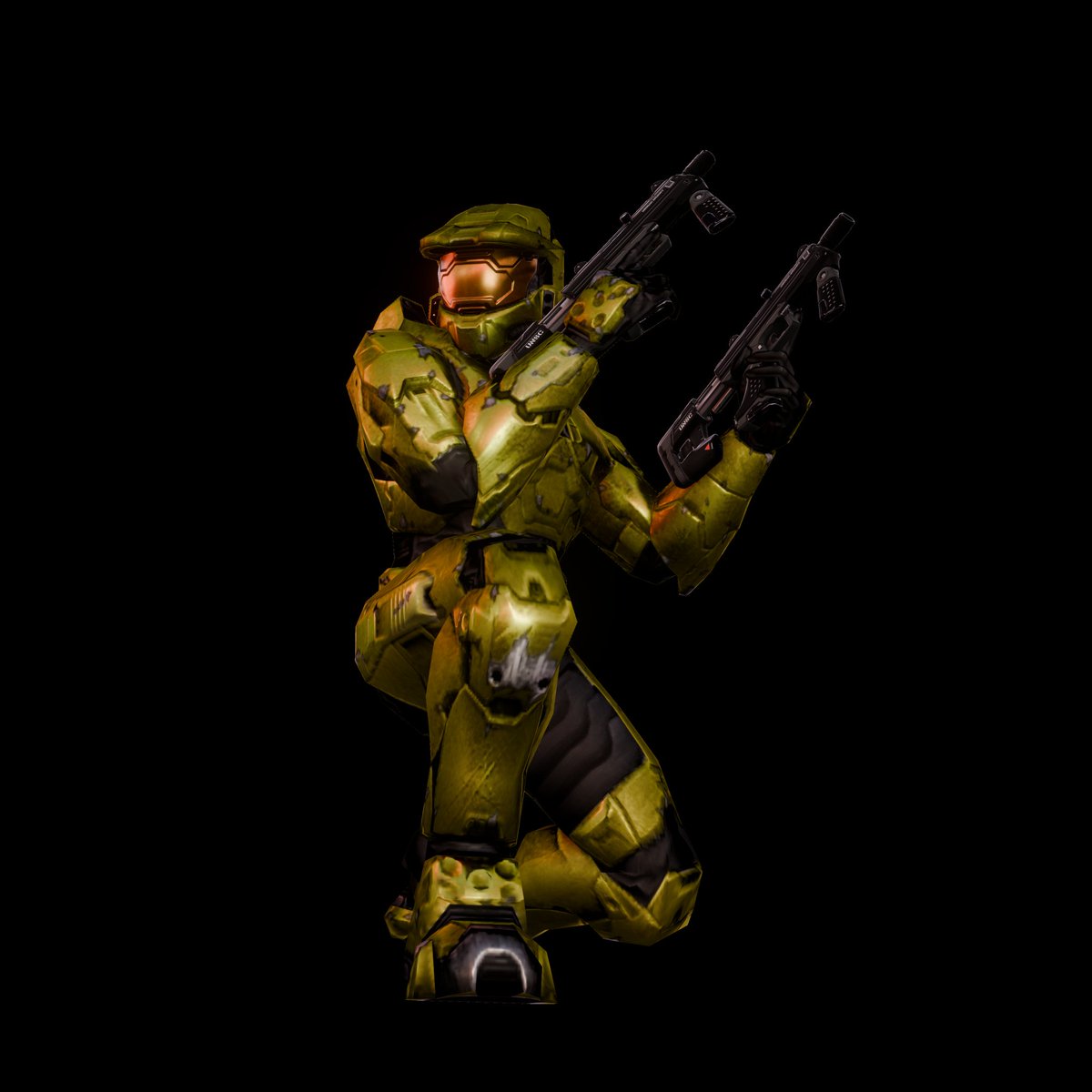 'It's called halo 2 because you can hold 2 guns' Render I did during school. #HaloSpotlight #Halo2 #Halo #Masterchief