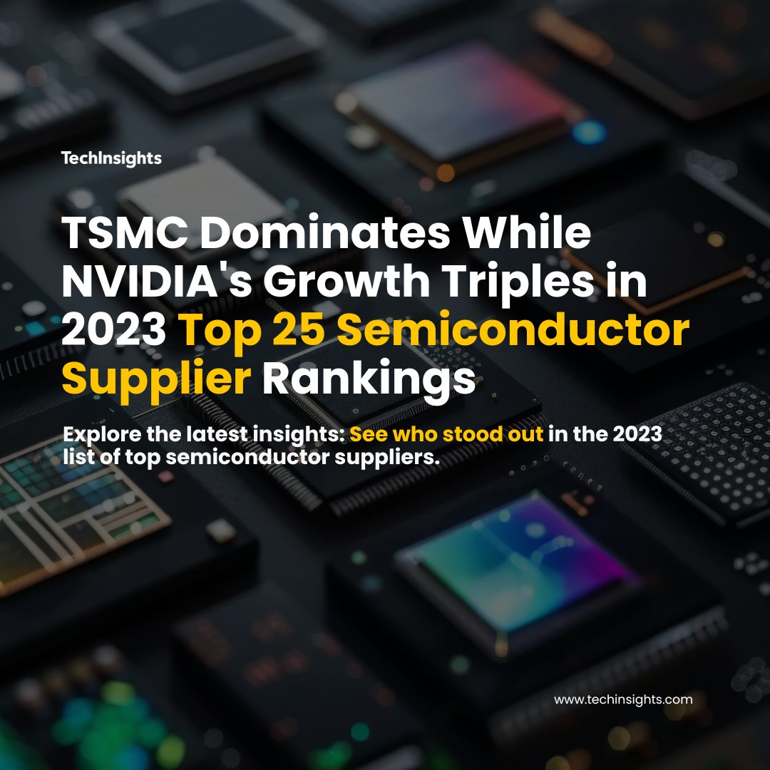 🚀 Unveiling industry giants! 📈 Dive deeper into our 2023 analysis and discover the key players dominating the tech scene. bit.ly/4aXkvoK #SemiconductorRankings #TechTrends2023 #TSMC #NVIDIA