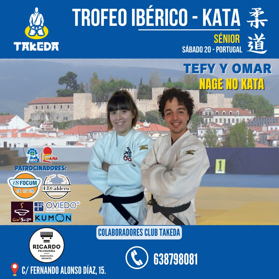 3️⃣ª cita del año para el equipo de kata 

➡️ Trofeo Ibérico de Kata 🇵🇹 Torres Novas

🥋 Nos representarán Tefy y Omar, en el Nage No Kata de la categoría sénior.

✍🏻 Déjales escrito tu mensaje de ánimo.

💪🏻¡Mucho ánimo y fuerza!

🔴 Organiza Associação Judo Santarém AJDS