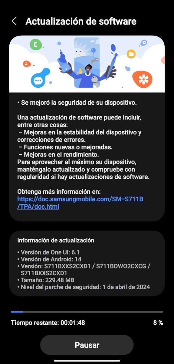 Ya llego la actualización del parche de abril a México, en s23FE

#Samsung #Galaxy
#galaxys23fe