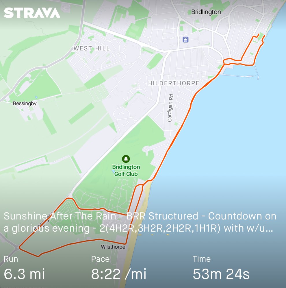 Sunshine After The Rain - BRR Structured - Countdown on a glorious evening - 2(4H2R,3H2R,2H2R,1H1R) with w/u and c/d - fantastic session 😊🏃‍♂️💪 @RunComPod