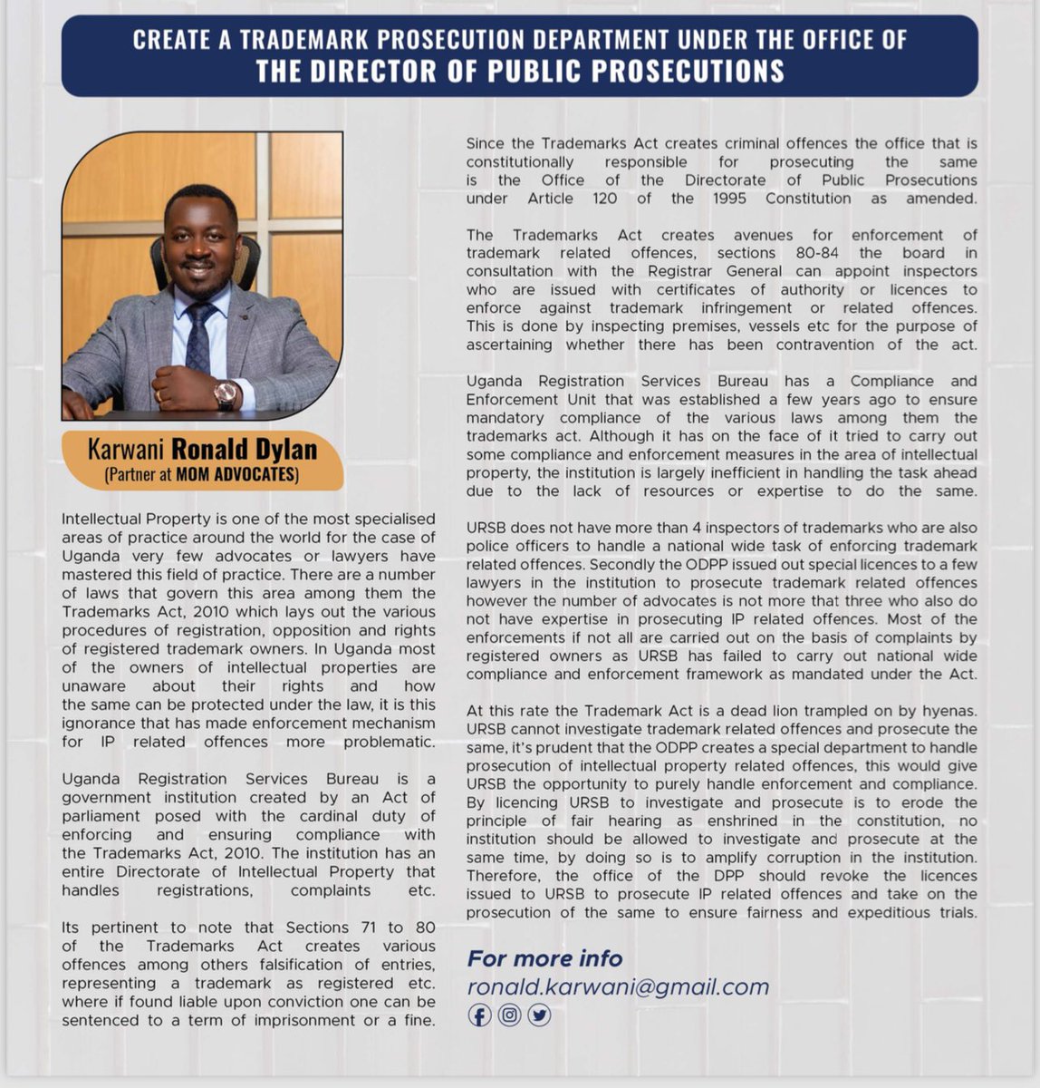 What a good suggestion from ⁦<a href="/karwanid/">karwani ronald dylan</a>⁩ to ⁦<a href="/ODPPUGANDA/">ODPPUGANDA</a>⁩ it is worth a read.
