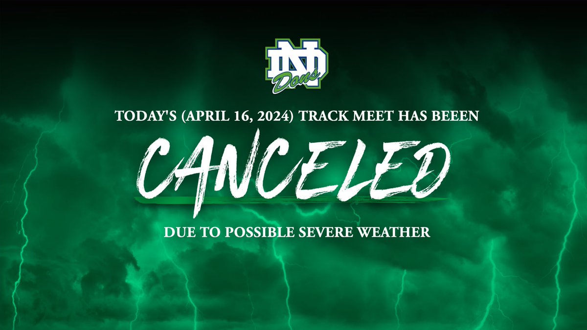 Today’s track meet at Notre Dame has been canceled.