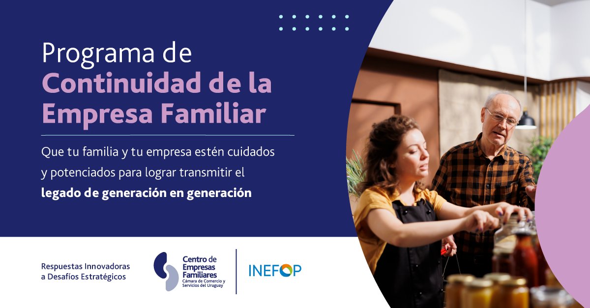 Cefuruguay's tweet photo. Presentamos Continuidad de la Empresa Familiar, un programa para incorporar prácticas y herramientas que ayuden a proteger los vínculos familiares y potenciarse como negocio ante distintos desafíos y oportunidades.
Por más información, contactanos:
✉️ cef@cncs.com.uy
📞 091408763 https://t.co/EQqLkNt0Xh