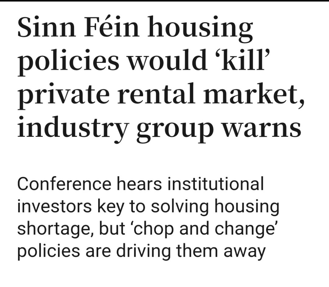 Don't threaten us with a good time! #HousingCrisis #CostofLivingCrisis #VultureFunds #TimeForChange #ChangeStartsHere #LE24 #SinnFéin