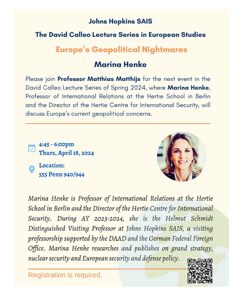 If you are in DC this Thursday, come to #SAIS @JohnsHopkins! I would love to see you for my talk on „Europe‘s geopolitical Nightmares“
