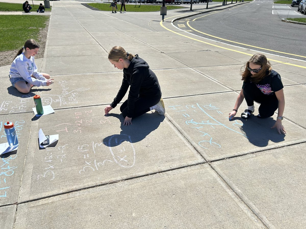 Chalking the walk-keeping balance #solvingequations #freshair #ilovemath @SRMWarriors @pgliljedahl