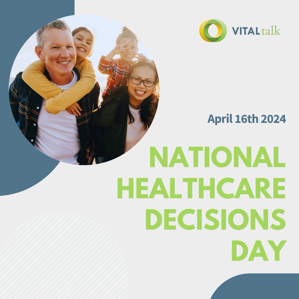 National Healthcare Decisions Day reminds us to prioritize open dialogue about care preferences and take proactive steps by completing or updating advance directives for ourselves and our loved ones. #NHDD #AdvanceCarePlanning #VitalTalk