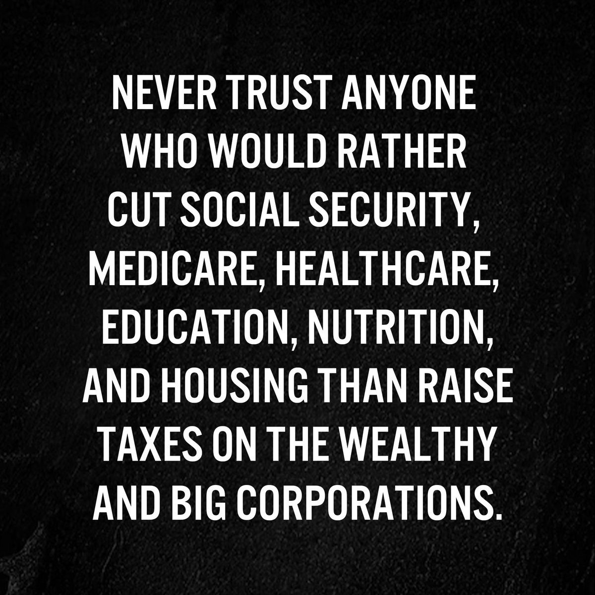 Republicans want us to believe we 'can't afford' Social Security, Medicare, housing, education, paid leave, or lower drug prices. But we can afford all that and more if we just make the billionaires and corporations pay their fair share in taxes. Tax the rich. #StopTrumpsTaxScam