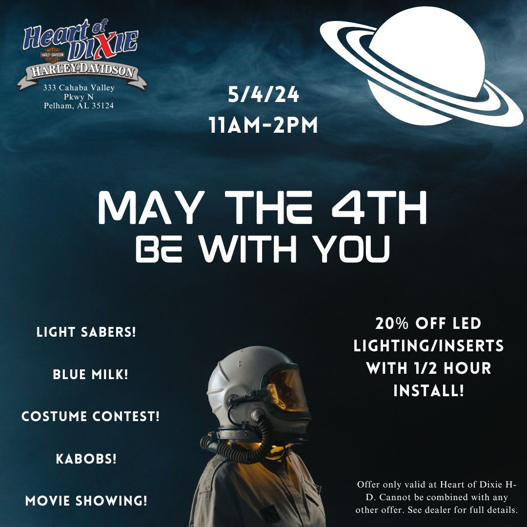 heartofdixiehd's tweet photo. Calling all Star Wars fans! Mark your calendars now and be sure to join us on May 4th at 11am! 📷
More details here > https://t.co/YzaoaAeAKd
RSVP on our Facebook page here > https://t.co/hViu938y3O
#MayThe4th #StarWars #HeartOfDixieHD #PelhamAL https://t.co/z6TCsWjCNs