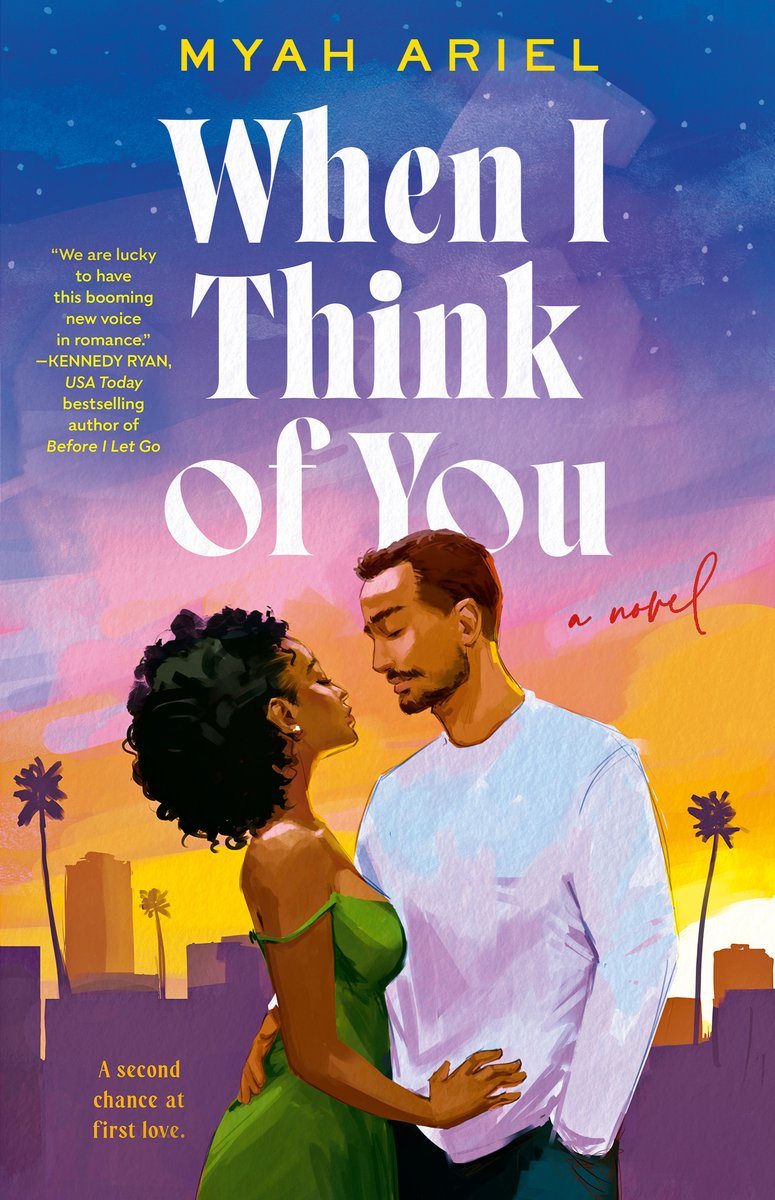 Lights, camera, action! 🎥💫 Happy pub day to WHEN I THINK OF YOU! In this sweeping second chance romance from debut author Myah Ariel, the unexpected spark of two former flames may force them to choose between their dreams and each other. bit.ly/4cHeY7Q