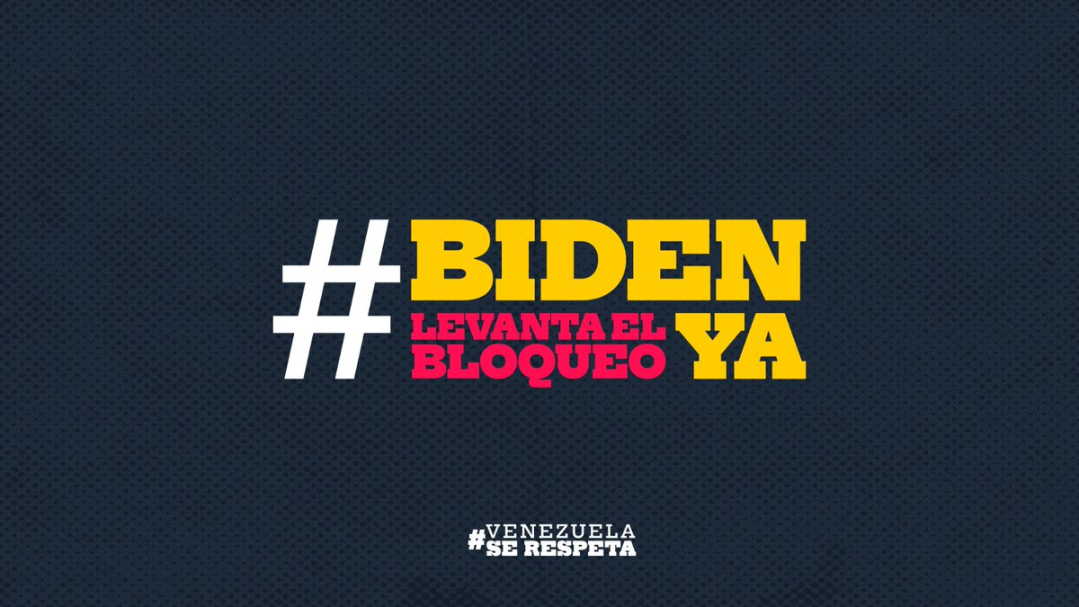 Los venezolanos y venezolanas en unión nacional siguen alzando su voz para exigir el levantamiento del bloqueo criminal contra nuestro país, el cual le ha causado tanto daño al pueblo y a la economía nacional. #BidenLevantaElBloqueoYa