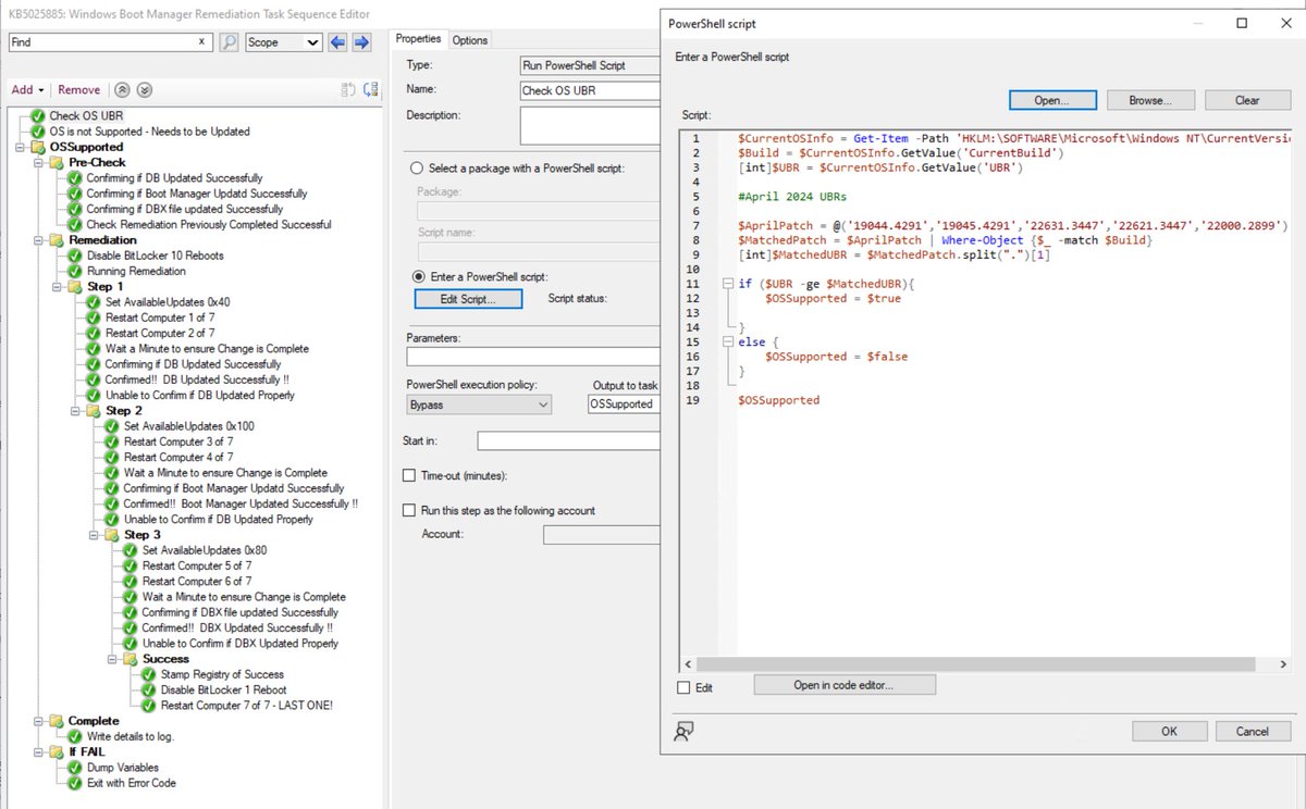 Download of #ConfigMgr Task Sequence to remediate CVE-2023-24932.  TEST!  This is a quick build, about an hour of dev time in my #SCCM lab and 2 simple tests.

garytown.com/configmgr-task…

Bug feedback welcomed. @jarwidmark @miketerrill #MMSMOA #ILikeReboots #PleaseTest #YOLO