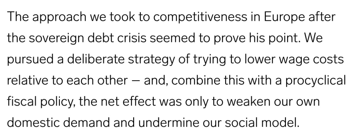 Incredible, brutal self-indictment by Draghi (although Trichet takes the biggest hit). Speech in Brussels yesterday. I’ve never seen anything like it from anywhere near the top of the ECB. And we just spent five years digging around. Extraordinary. geopolitique.eu/en/2024/04/16/…