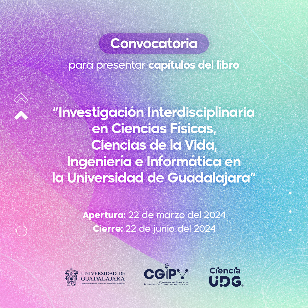 #Convocatoria | ✨ ¡Esta es tu oportunidad de publicar! ✨ 👉 Personal académico activo de la @udg_oficial 📲 Consulta las bases en: acortar.link/nG92wW 📆 Cierre: 22 de junio de 2024! 📧 investigación.cgipv@udg.mx