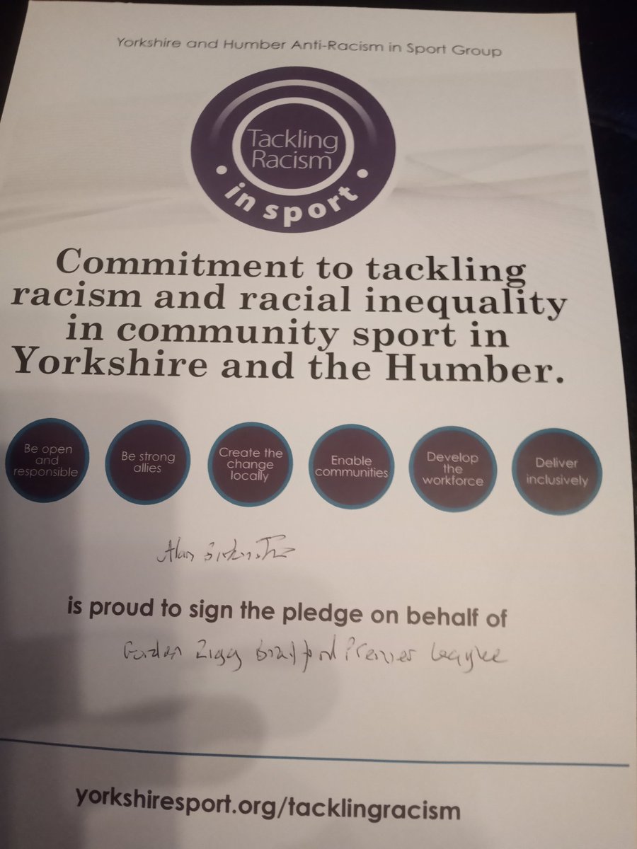 @bclcricket has today become one of the first three cricket leagues to sign the Yorkshire & Humber Anti-Racism in Sport Group's pledge to tackling racism and racial inequality. The Aire-Wharfe League and Quaid-e-Azam also signed the pledge at Headingley.