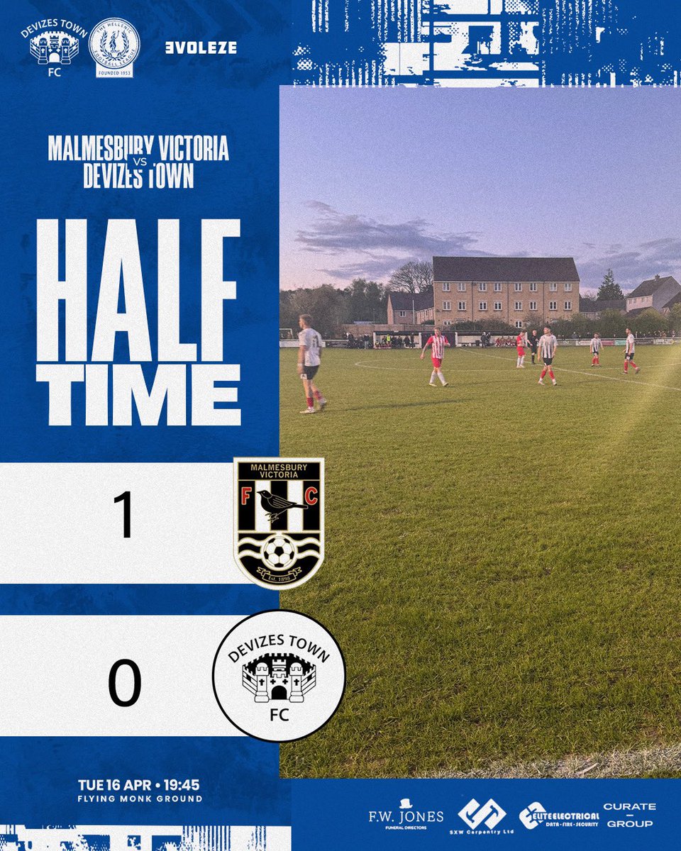 HT 1-0 A pretty even first half, Malmesbury may of shaded it just. A game of few chances but its first blood to Malmesbury with a 1-0 lead at HT A big 2nd half required. 🔴⚪️