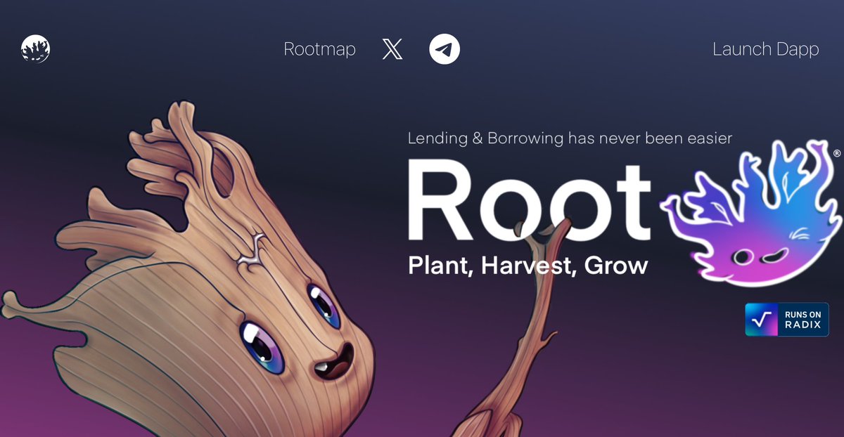 The #RootFinance website is live!!! 🚀 Visit rootfinance.xyz now 🌱🪴🌳 You can now check out our #RootMap (RoadMap) 🗺️ and Discover some special insights 👀 It’s time for #Radix @radixdlt users to join the #Rootvolution and access a top-quality Lending and Borrowing…