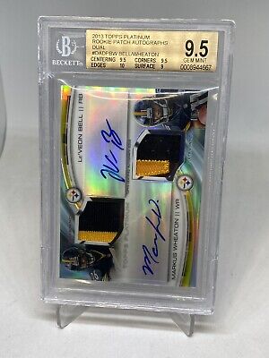 2013 Topps Platinum Dual RC  Patch Auto  Le'Veon Bell  RPA /25 BGS 9.5  POP 1 #ad #thehobby ebay.com/itm/2013-Topps…