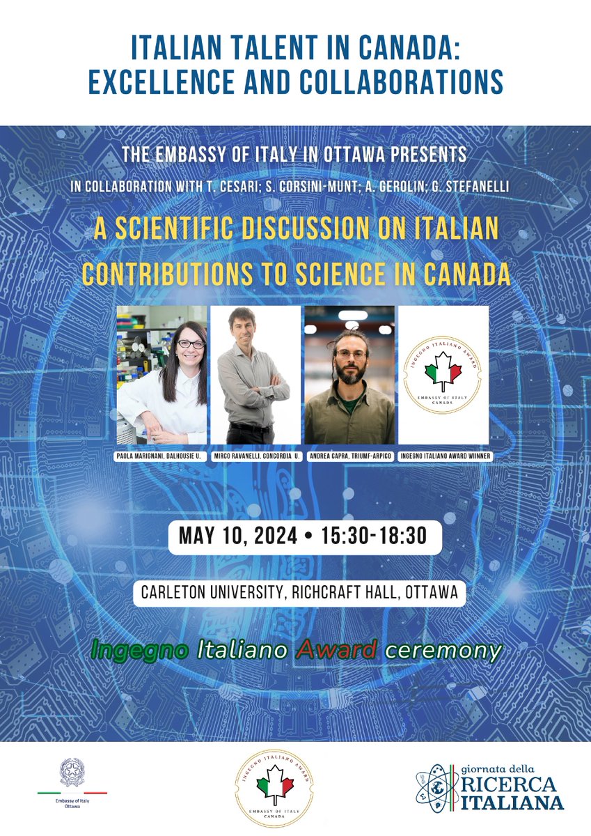 pmarignani's tweet photo. Looking forward 2 sharing #discoveries from #MarignaniLab with #Italian 🇮🇹Ambassador to 🇨🇦, Andrea Ferrari @ItalyinCanada & colleagues @mirco_ravanelli & Andrea Capra @TRIUMFLab
@DalhousieU @DalMedSchool @DalScience @DalInnovates #ItaloCanadese #scienzapertutti #lascienzasalva https://t.co/DKQSGNEzrS