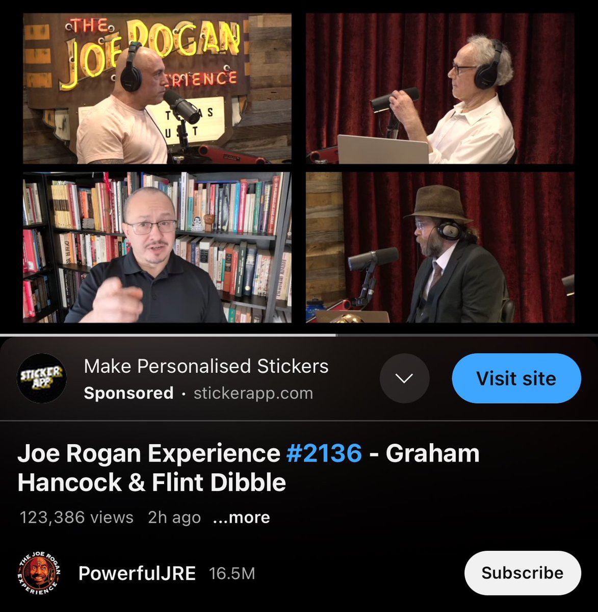 made a surprise cameo appearance on the Joe Rogan podcast today, where @FlintDibble was fighting the good fight against pseudoarchaeology & misinformation! @yo_herran @DSAArchaeology @LaArqueologa @KUHoopes @JenniferRaff @BrianDunning @AztlantisTales @AztecEmpire1520 @pugavida