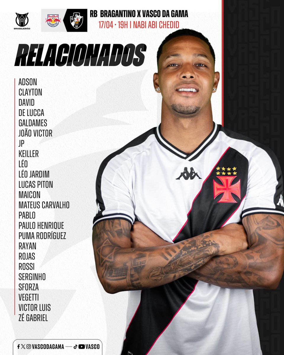 VascodaGama's tweet photo. 📋 Relacionados para a viagem rumo a Bragança Paulista ✈️💢

#RBBxVAS
#RelacionadosVasco
#VascoDaGama https://t.co/qlIvQ7Dhuy