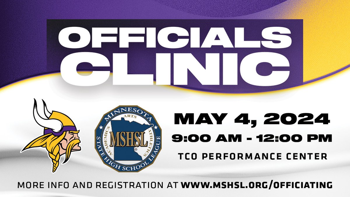The Minnesota Vikings and the MSHSL are proud to present the second annual high school football officiating clinic.  The intent of this clinic is to expose new officiating candidates to the basics of football officiating. The clinic will feature NFL and Big Ten Officials along…