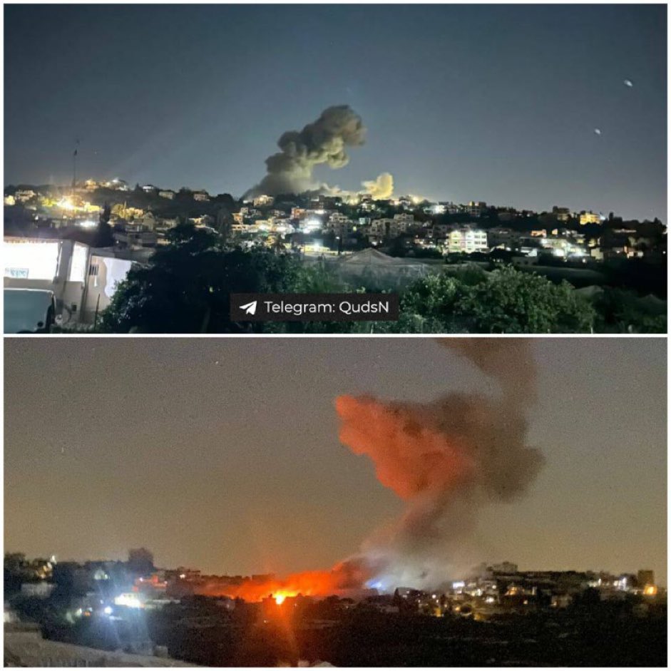 Israeli 🇮🇱 air strikes tonight. Not in Gaza 🇵🇸, instead across southern Lebanon 🇱🇧 There will be no international outrage. No condemnation from the media. No condemnation from Biden 🇺🇸, Sunak, Cameron or Starmer 🇬🇧. It’s a racist agenda.