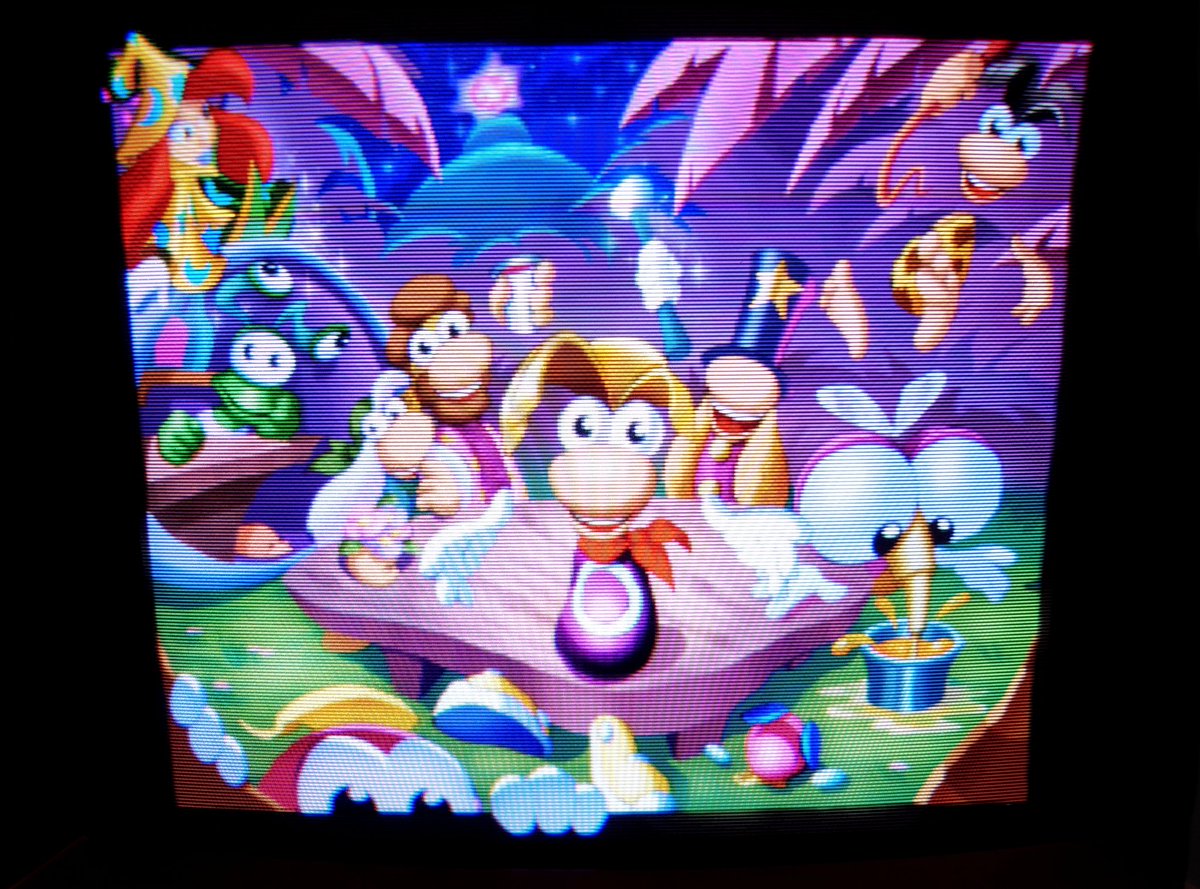 NightSaint1's tweet photo. 29 ans après, je le finis pour la seconde fois, non sans mal ^^ J'ai retrouvé les doux souvenirs de '95 qui sont restés intacts. 100% avec les 102 cages et sans cheat codes. Merci encore à Michel Ancel et le regretté Rémi Gazel. #rayman #ubisoft #electoons #32bit #masterpiece https://t.co/JhyTHhcxzQ