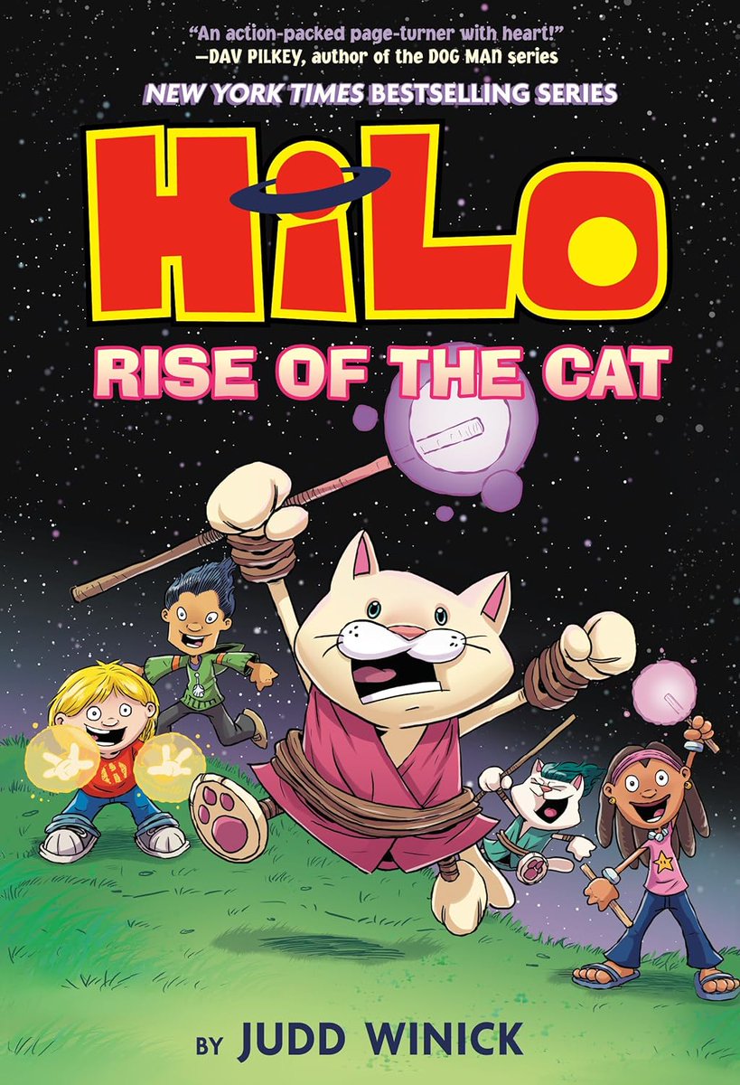 Get ready for another epic Hilo adventure in the laugh-out-loud funny New York Times Bestselling graphic novel series— this time Hilo's favorite magical warrior cat, is going to boarding school! #JuvenileFiction #JuddWinick #LibrariesAreAwesome ❤📚