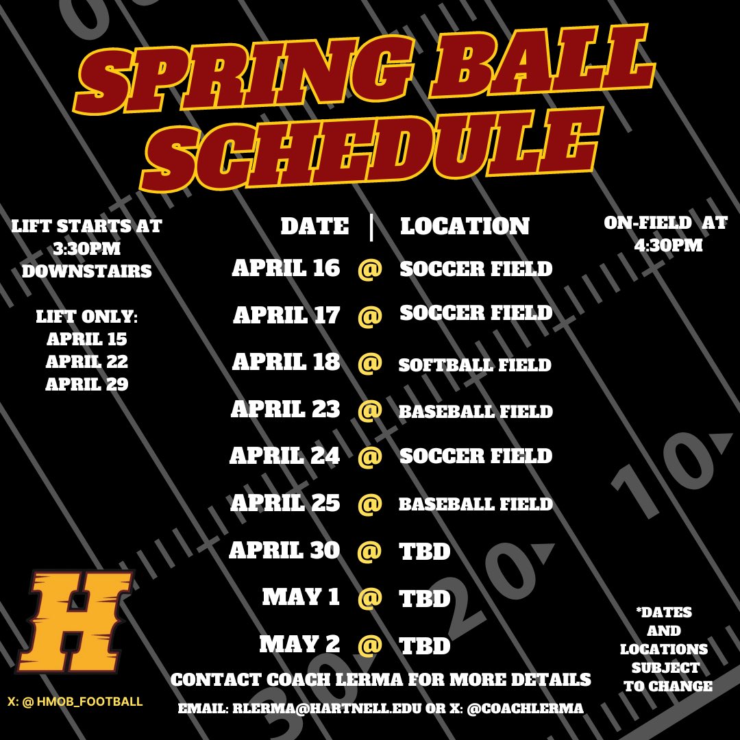 There’s still time to get an early look at the 2024 <a href="/HMOB_Football/">Hartnell College Football</a> squad. 4yr Coaches, HS coaches and supporters are welcome to come by.