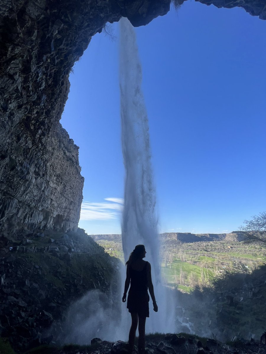 Checking out cool waterfalls in idaho