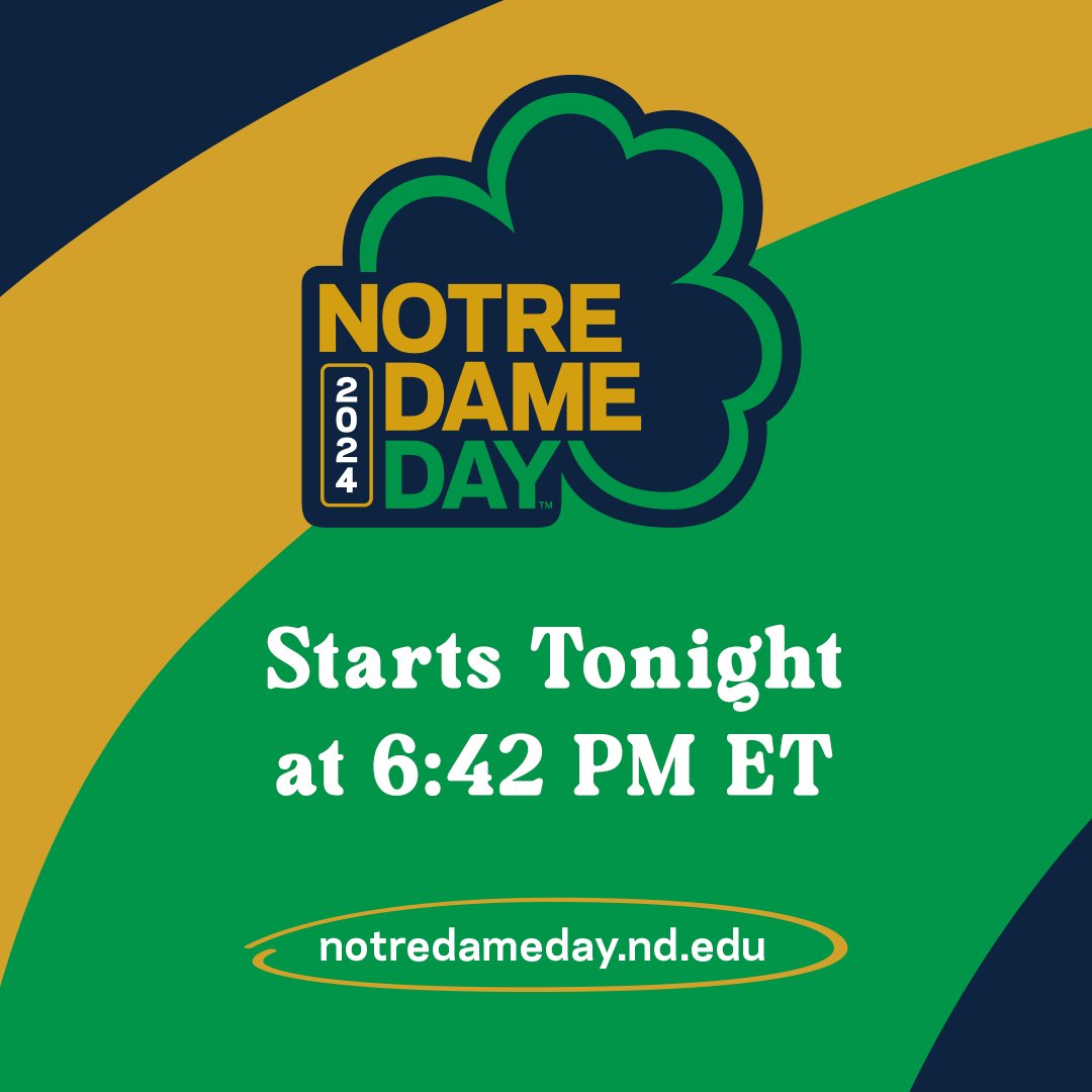 IT'S HERE, #NDDay! Help give back to those student-athletes who have given us so many unforgettable Notre Dame moments and make a gift to support the memories still to come → notredameday.nd.edu #GoIrish ☘️